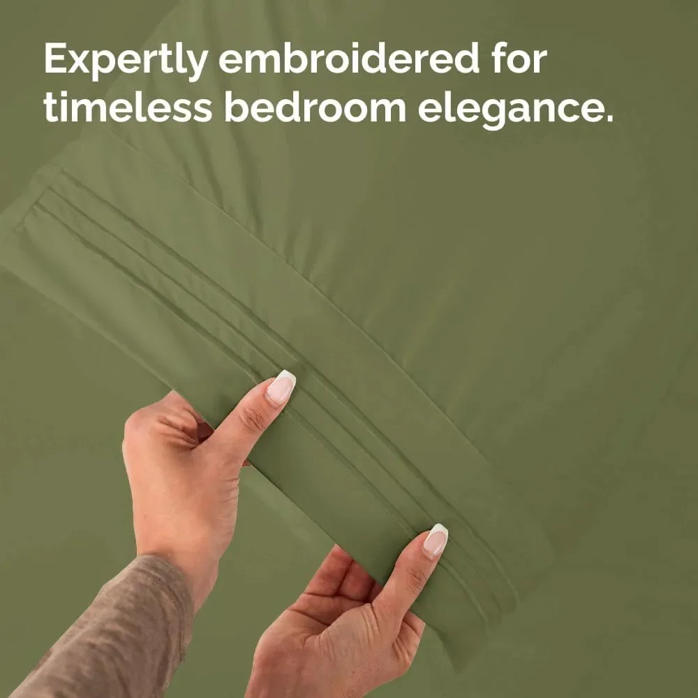 King Pillow Cases Set Of 2 - Ultra Soft Pillowcase Covers - Sage Green
